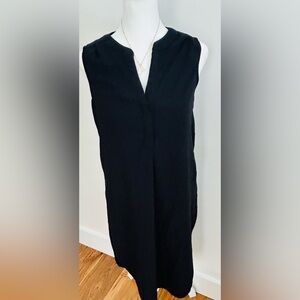 Black Sleeveless shirt Dress / beach cover up high low Women size Small